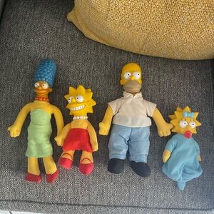 Vintage Simpsons Family Plush Toy Set